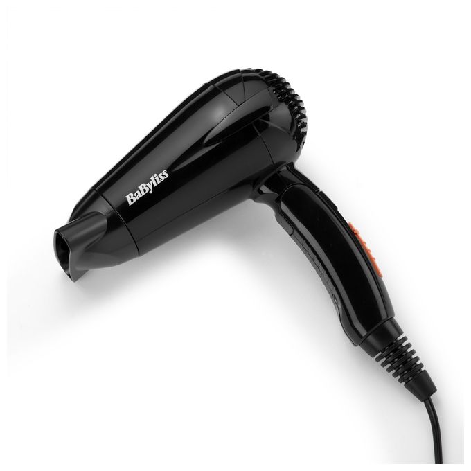 Babyliss 5344E Asciugacapelli da Viaggio 2000W Leggero e Compatto con Manico Pieghevole Doppio Voltaggio Nero