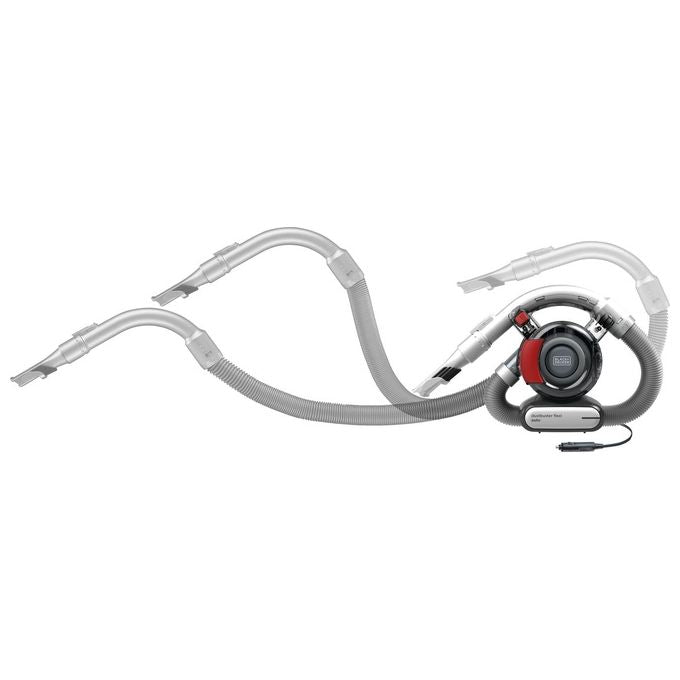 Black+Decker PD1200AV-XJ Dustbuster Flexi Aspirapolvere per Auto  0,56 L 12 V Tecnologia Ciclonica Grigio-Rosso