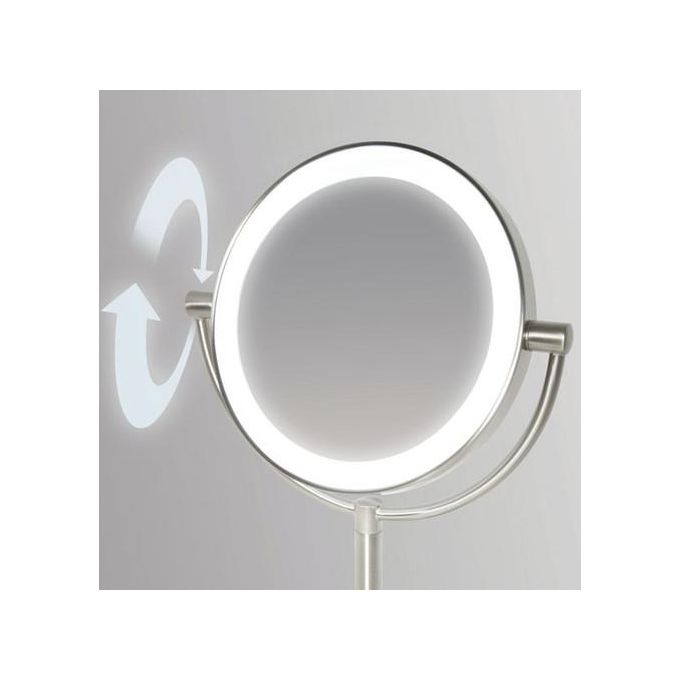 Homedics Beauty Spa Specchio Cosmetico Illuminato con Luci LED Specchio Double Face Rotante con Regolatore della Luce  Ingrandimento da 1X e 7X