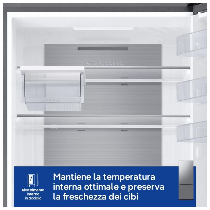 Samsung RB53DG706CS9 Frigorifero Combinato 538 L 203 cm Classe C 35 dB Total No Frost Twin Cooling Plus WiFi colore Metallico Acciaio Inossidabile