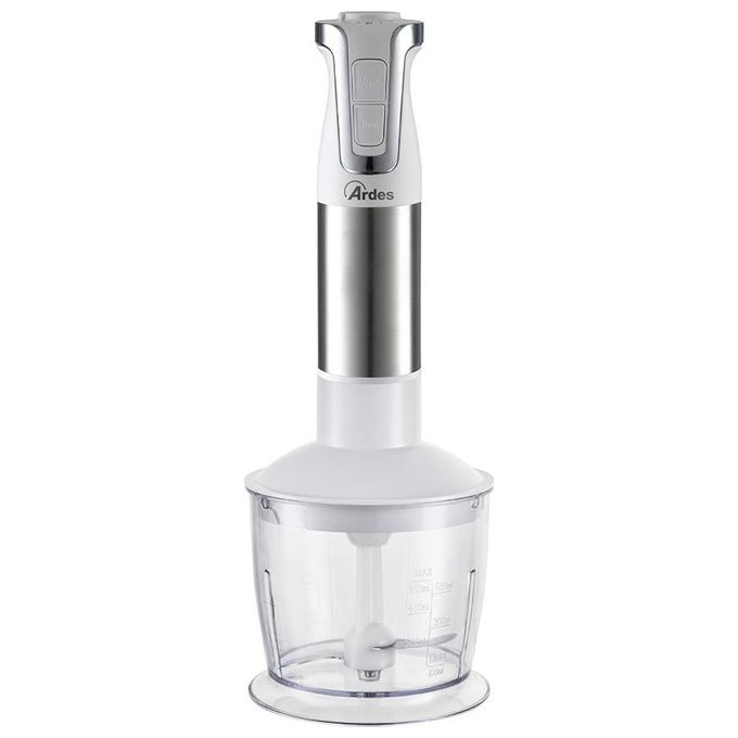 Ardes ARSET01 Trinity Frullatore ad immersione 1000 W 17400 rpm con Tritatutto 0,7 L colore Bianco