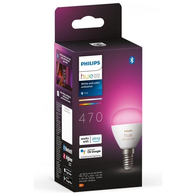 Philips Hue White and Color Ambiance Lampadina Connessa E14