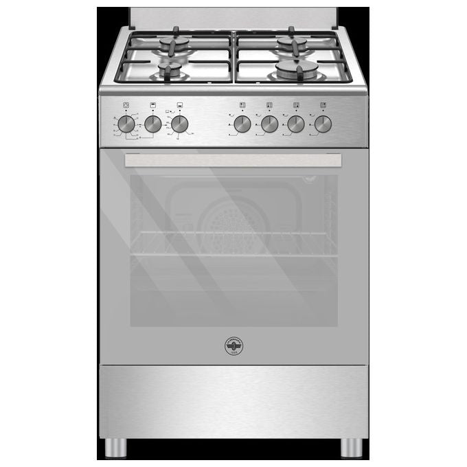 Bertazzoni La Germania SE664GX24 Cucina 60 cm 4 fuochi Gas Forno Gas Ventilato Grill Elettrico 57 L Classe A (89x60x61 cm) colore Inox
