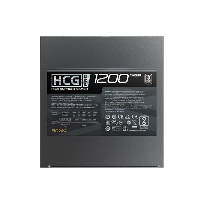 Antec HCG1200 PRO PEC ALIMENTATORE Alimentatore 1200 W 80 PLUS Platinum 100% Modulare ATX 3.1 colore Nero