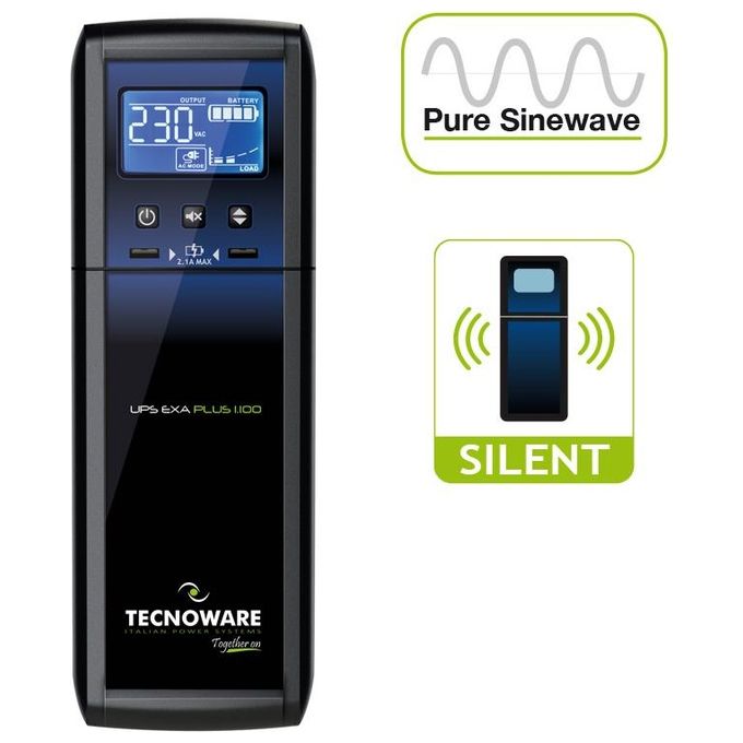 Tecnoware FGCEXAPL1102IEC EXA Plus UPS Gruppo di Continuita' 1100VA 770W Line Interactive Sinusoidale 8 Uscite IEC Display LCD AVR