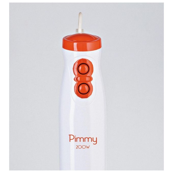 Ariete 881 Pimmy 200 Frullatore ad immersione 200 watt, Gambo staccabile in acciaio inox Bianco-Arancio e Acciaio Inox