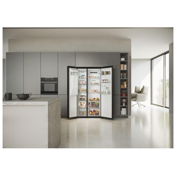 Haier HSR5918DIPB SBS 90 Serie 5 Frigorifero Americano Side by Side 511 L 177 cm Classe D 40 dB No Frost Dispenser Acqua e Ghiaccio colore Nero