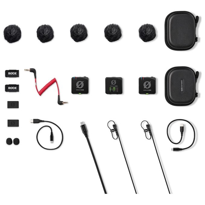 RØDE WIRELESS PRO Sistema Microfono Wireless a 2 Canali con Registrazione 32-Bit Float Timecode Integrato 260 m 2 Microfoni Lavalier Colore Nero