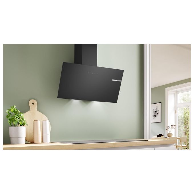 Bosch DWK85DK60 Serie 2 Cappa a muro inclinata 80 cm 430 m³-h Classe A 60 dB Touch colore Nero