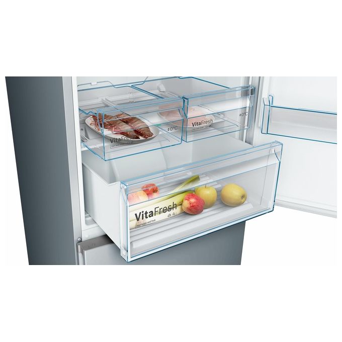 Bosch KGN49XLEA Serie 4 - Frigorifero Combinato 438 L, 203 cm, Classe E, 40 dB, No Frost, VitaFresh, Inox