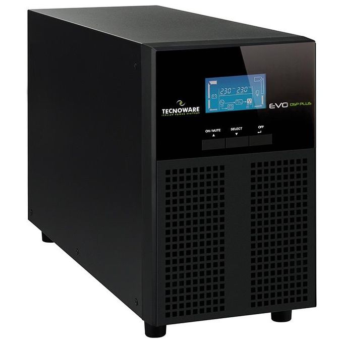 Tecnoware Power Systems 2.3 EVO DSP Plus 2.400 UPS Online a Doppia Conversione VFI-SS-111 USB RS232 Slot SNMP MODBUS Dry Contact Bypass Automatico Microprocessore Ricarica Batteria colore Nero