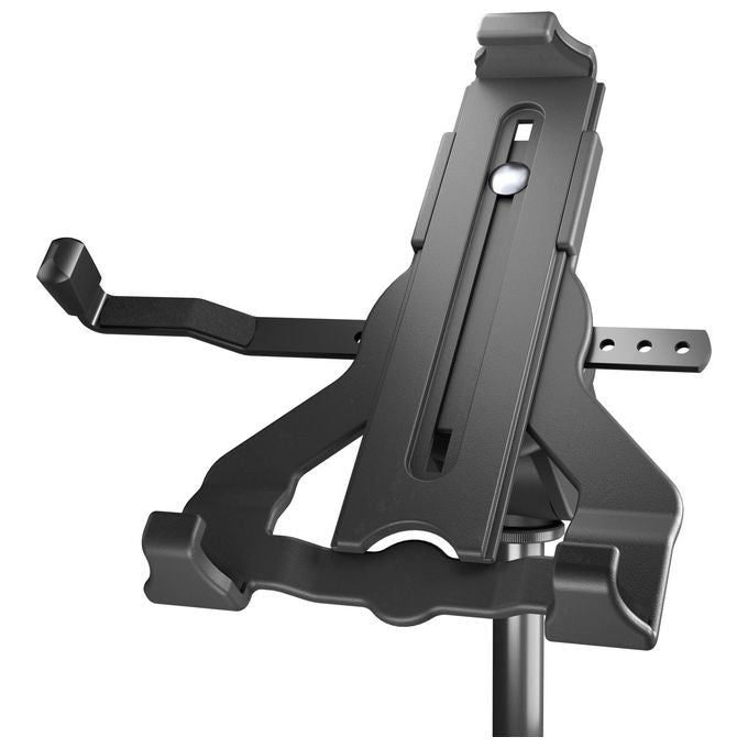 KandM 19744 Supporto per Tablet PC Biobased Plastica Biobased Adatto per Tablet 10'' a 16'' con Custodia fino a 20 mm Filettatura 3-8'' e 5-8'' Inclinazione 0° a 90° Rotazione 360° colore Nero