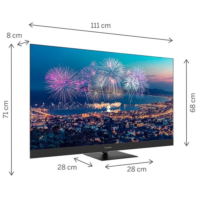Thomson 50QG6C14 Smart TV QLED 50'' 4K UHD Google TV Dolby Vision Atmos HDR10 Triple Tuner Bluetooth 5.1 colore Nero