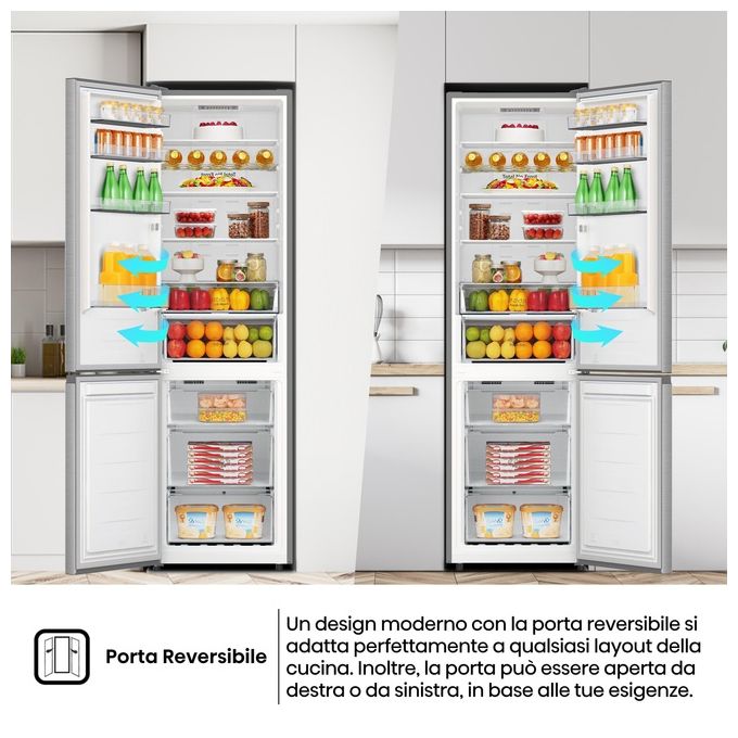 Hisense RB440N4ACA Frigorifero Combinato 336 L 201,7 cm Classe A 35 dB Total No Frost Inverter colore Inox
