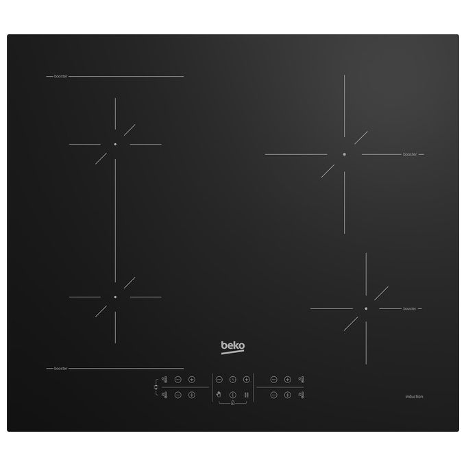 Beko HII64200SFMT b300 Piano cottura Induzione 60 cm 4 Zone IndyFlex Touch 7200 W colore Nero
