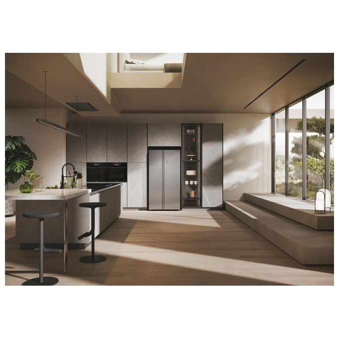 Haier HSW79F18ANMM SBS 90 Serie 7 Frigorifero Side by Side 611 L 177,5 cm Classe A 35 dB No Frost Humidity Zone Wi-Fi colore Platinum Inox