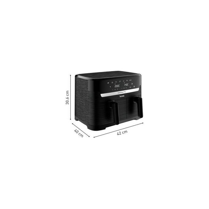 Tefal EY901N Dual Easy Fry Essential Friggitrice ad aria 8.3 L 2700 W Doppia Camera 7 Programmi Display LCD colore Nero