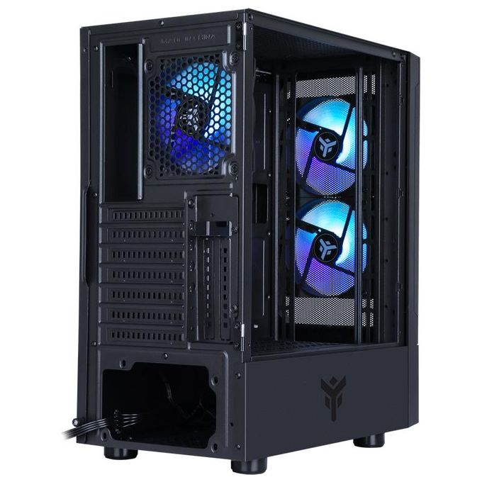 Itek ITGCASIB30 SIISBE 3.0 PC Case Gaming Midi Tower ATX 3x120mm Ventole ARGB USB3 Vetro Temperato con Cerniera colore Nero