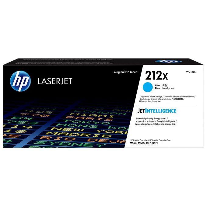 HP W2121X 212X Toner Originale LaserJet Enterprise Alta Capacita' 10000 Pagine colore Ciano