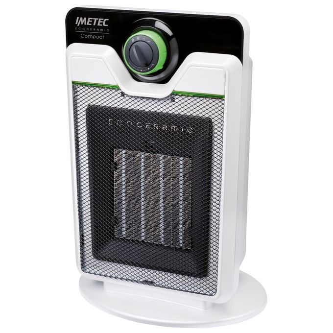 Imetec CFH1-100 Eco Ceramic Termoventilatore Ceramico 2000 W 3 Livelli Termostato Regolabile colore Bianco Nero
