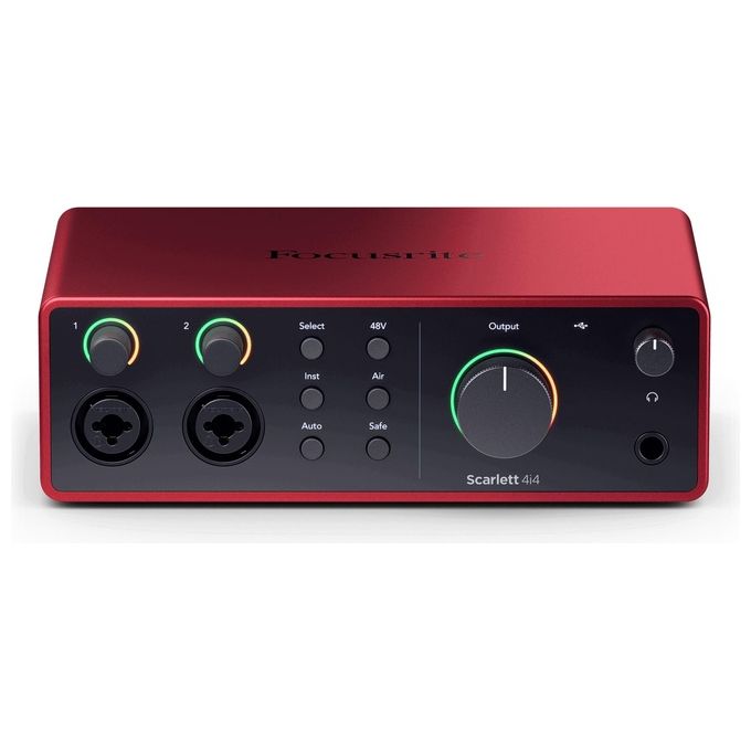 Focusrite MOSC0034 Scarlett 4i4 Gen4 Interfaccia Audio USB-C 4 IN 4 OUT 2 Preamplificatori 24bit 192kHz colore Rosso e Nero