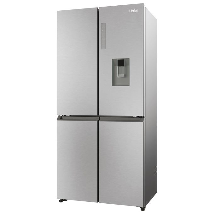 Haier HCR3818EWMM Cube 83 Frigorifero 4 Porte 463 L 181 cm Classe E 35 dB No Frost Dispenser Acqua colore Platino