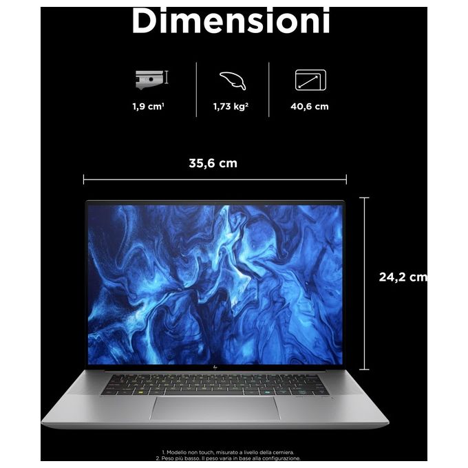 HP ZBook Studio G11 98L29ET Notebook 16'' Intel Core Ultra 7 155H 32 GB DDR5 1 TB SSD NVIDIA RTX 3000 Ada 8 GB Windows 11 Pro colore Grigio