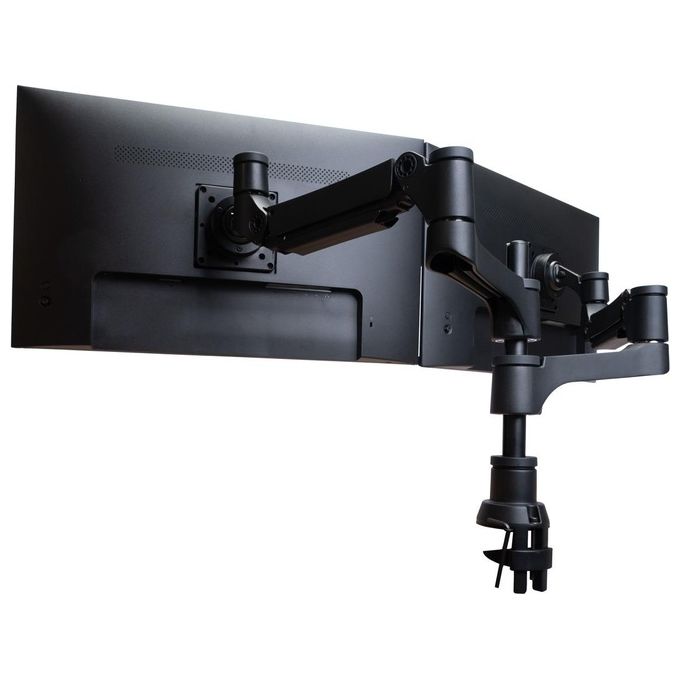 R Go Tools RGOVLCA4TWSI R-Go Caparo 4 Supporto Doppio per Monitor Regolabile con Molla a Gas 3-9 Kg 24''-32'' VESA 75x75 100x100 mm colore Nero opaco