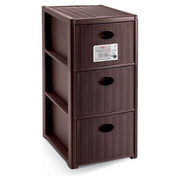 Stefanplast 30251 Elegance Slim Cassettiera 3 Cassetti Polipropilene 30x40x60 cm con Ruote colore Moka