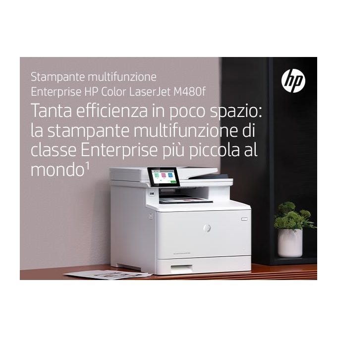 HP 3QA55A Color LaserJet Enterprise MFP M480f Stampante Multifunzione Laser A4 27 ppm colori Fronte Retro Automatico Fax USB Ethernet colore Bianco