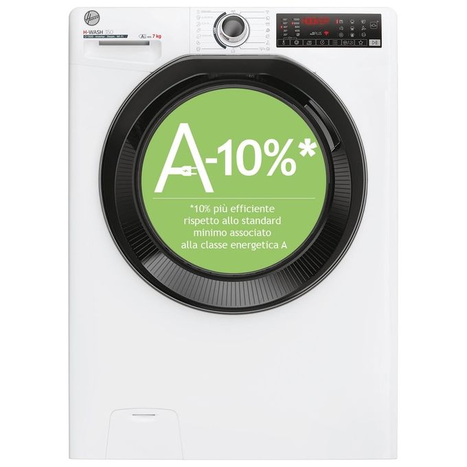 Hoover H-Wash 350 H3WPS4376TAMB6-S Lavatrice carica frontale Slim 7 Kg Classe A Centrifuga 1300 giri Profondita' 44 cm Inverter Funzione Vapore
