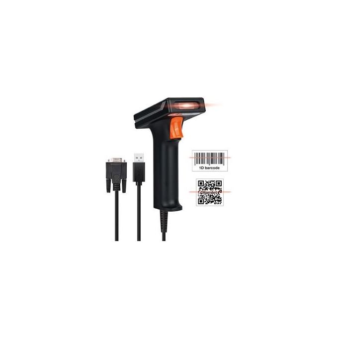 Hamlet HBCS2D120US Lettore di Codici a Barre Portatile 2D CMOS con Connessione USB e Seriale RS232 colore Nero