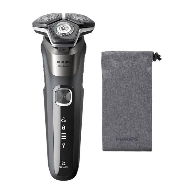 Philips S588710 Shaver Series 5000 Rasoio elettrico Rotante Wet Dry 3 testine autonomia 60 min colore Grigio