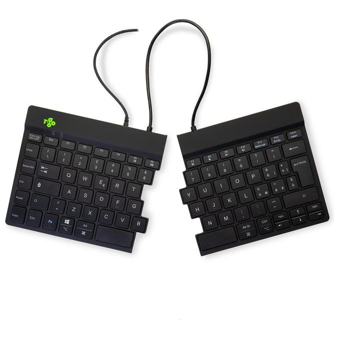R-Go Tools RGOSP-ITWIBL R-Go Split Tastiera Ergonomica Divisa QWERTY Italiano USB Cablata Forbici Plug and Play colore Nero