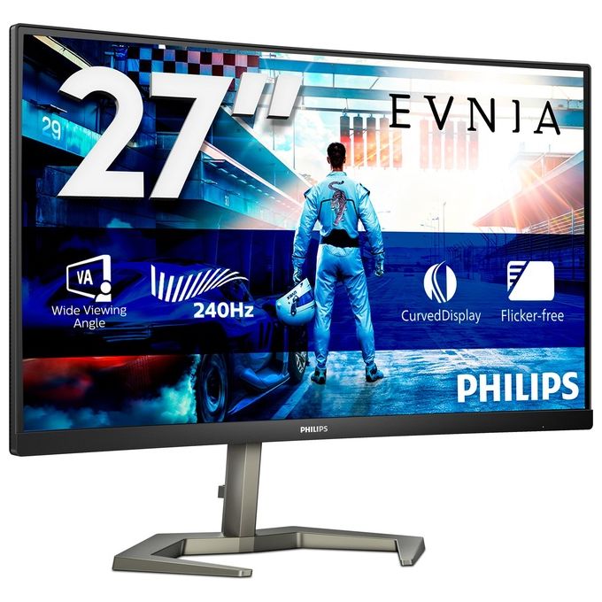 Philips 27M1C5200W00 Evnia Monitor PC Gaming 27'' VA Curvo Full HD 1920x1080 240Hz 0.5ms AMD FreeSync Premium 2 HDMI DisplayPort VESA colore Nero