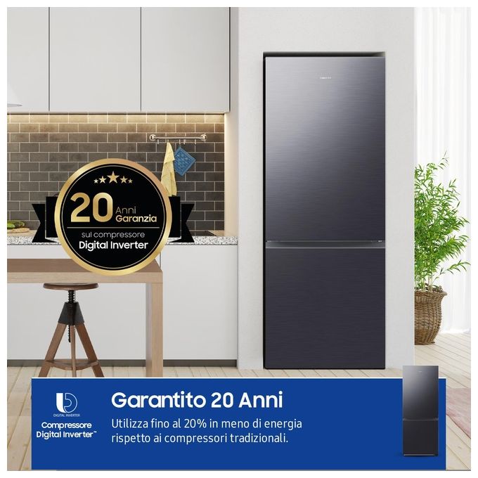 Samsung RB50DG601EB1EF F1rst 75 AI Frigorifero Combinato 508 L 192 cm Classe E 35 dB No Frost SpaceMax Wi-Fi colore Antracite