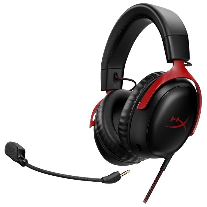 HyperX 727A9AA Cloud III Cuffie da Gaming USB-C Driver 53mm Microfono Rimovibile DTS Spatial Audio colore Nero Rosso
