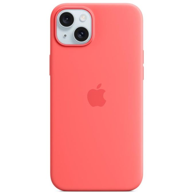 Apple MT163ZM-A Custodia MagSafe in Silicone Fodera Microfibra per iPhone 15 Plus colore Guava