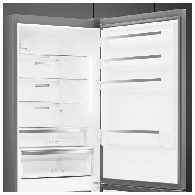 Smeg FC48XDNE Frigorifero Combinato 481 L 192 cm Classe E 41 dB No Frost Total Inverter Display LED colore Inox