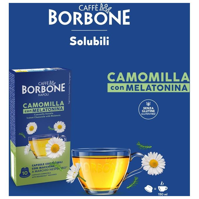 Borbone Confezione 10 Capsule Camomilla e Melatonina