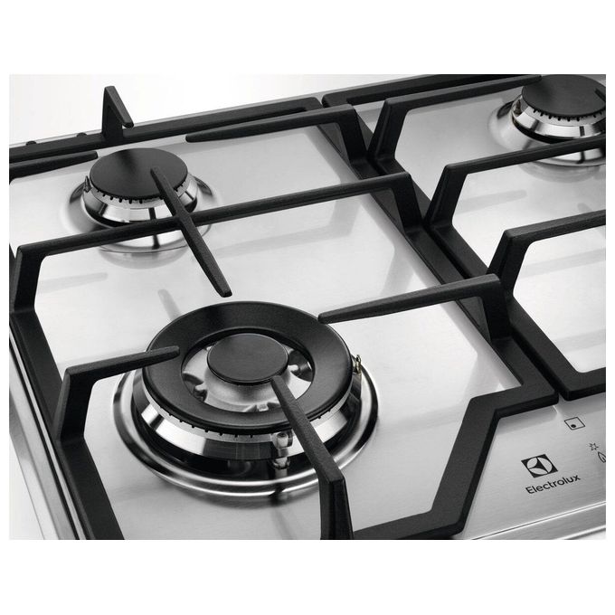 Electrolux KGS6436SX Piano Cottura a Gas 4 Fuochi Griglie in Ghisa Bruciatore Tripla Corona 60 cm Acciaio Inox