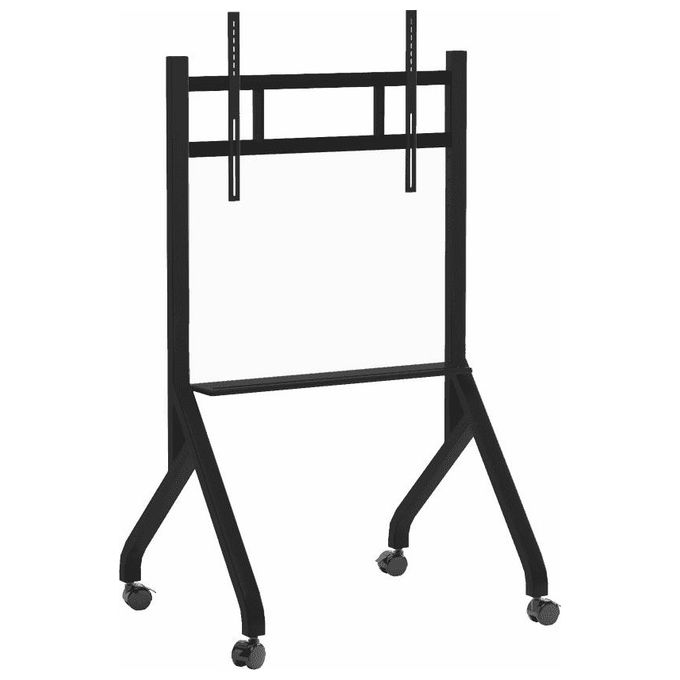 Wacebo DBL01058 Monitor Stand Supporto da Pavimento per Schermo fino a 86'' Regolazione Manuale Altezza 1576-1759 mm con Ruote e Freno Colore Nero