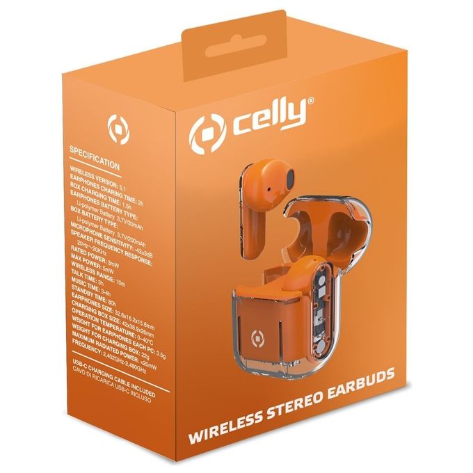 Celly Auricolari True Wireless EarBuds Summer Arancione