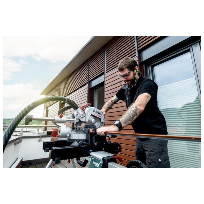 Metabo 614216850 KGS 18 LTX BL 216 Sega troncatrice radiale a batteria 18V motore brushless 5000 giri-min 30,5 cm di taglio colore Nero