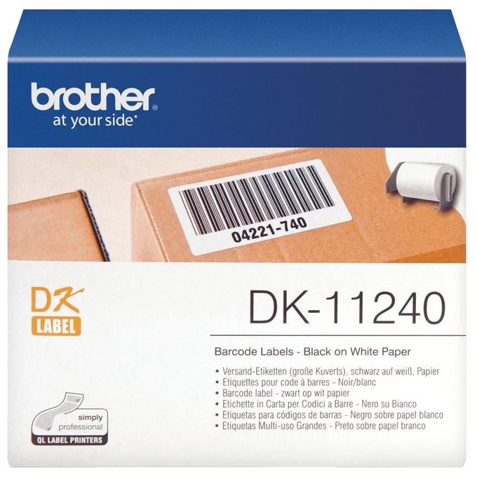 Brother 600 Etichette In Carta Nero Su Bianco 102mm X 51 Mm
