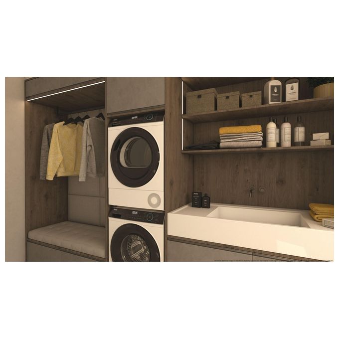 Haier HD90-A3939E-IT I-Pro Serie 3 Asciugatrice Pompa di Calore 9 Kg Classe C Inverter Wi-Fi I-Refresh (85x60x67 cm) colore Bianco