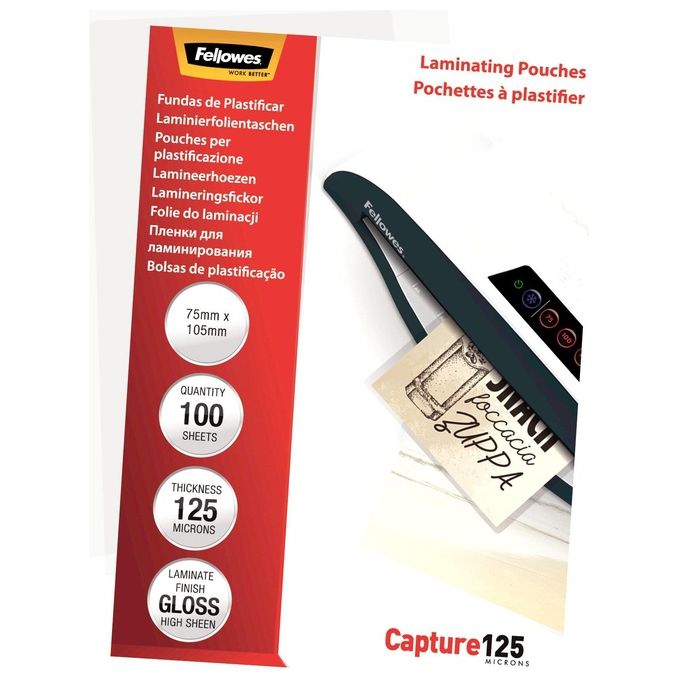 Fellowes Cf100pouch 75x105 125micron