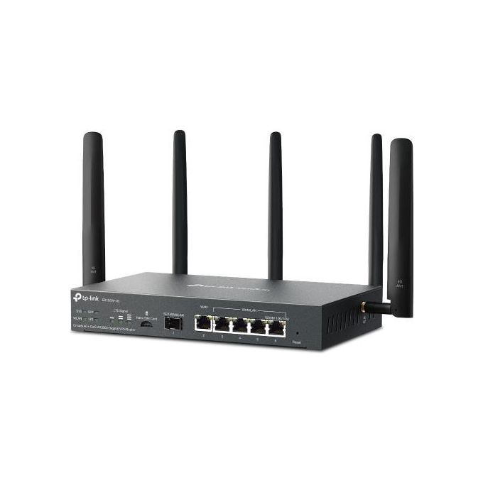 TP-Link ER706W-4G Omada Router VPN Gigabit Wi-Fi 6 AX3000 Dual Band 4G+ Cat6 Slot SIM 6 porte Gigabit colore Nero