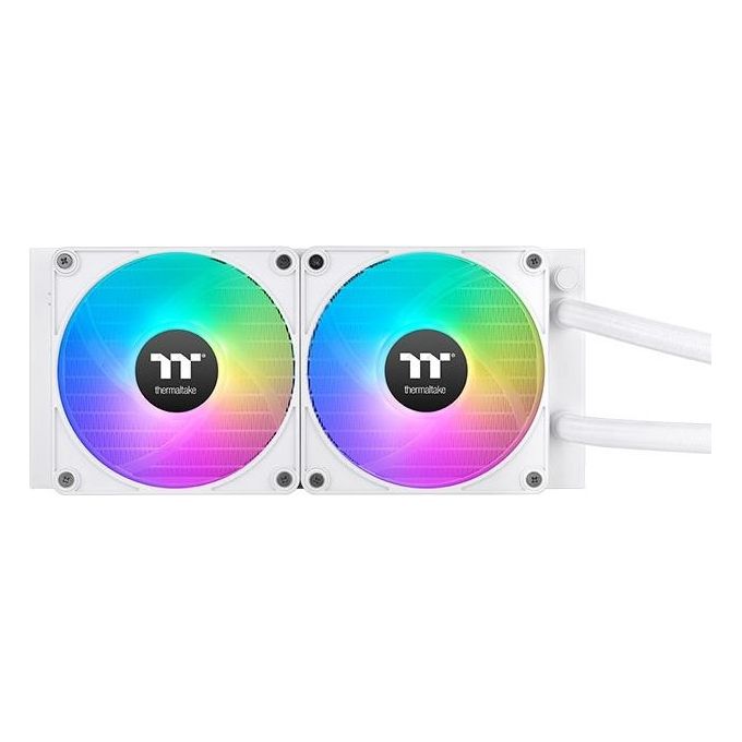 Thermaltake CL-W425-PL12SW-A TH240 V2 Ultra EX ARGB Raffreddatore a Liquido All-In-One 240mm con Display LCD 480x480 e Ventole CT120 EX ARGB Sincronizzate colore Bianco