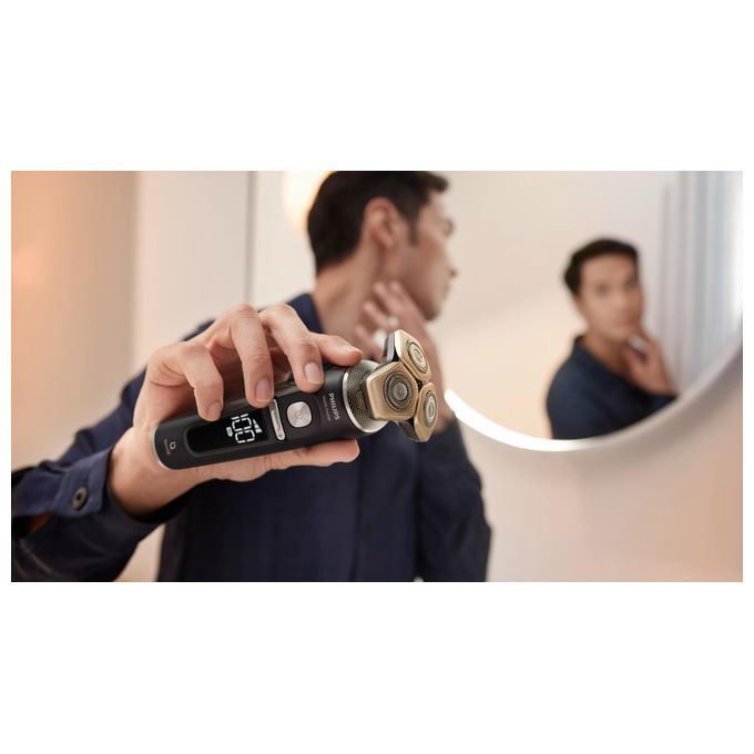 Philips SP9840-32 Shaver S9000 Prestige Rasoio elettrico Rotante Wet and Dry 3 testine autonomia 60 min colore Grigio